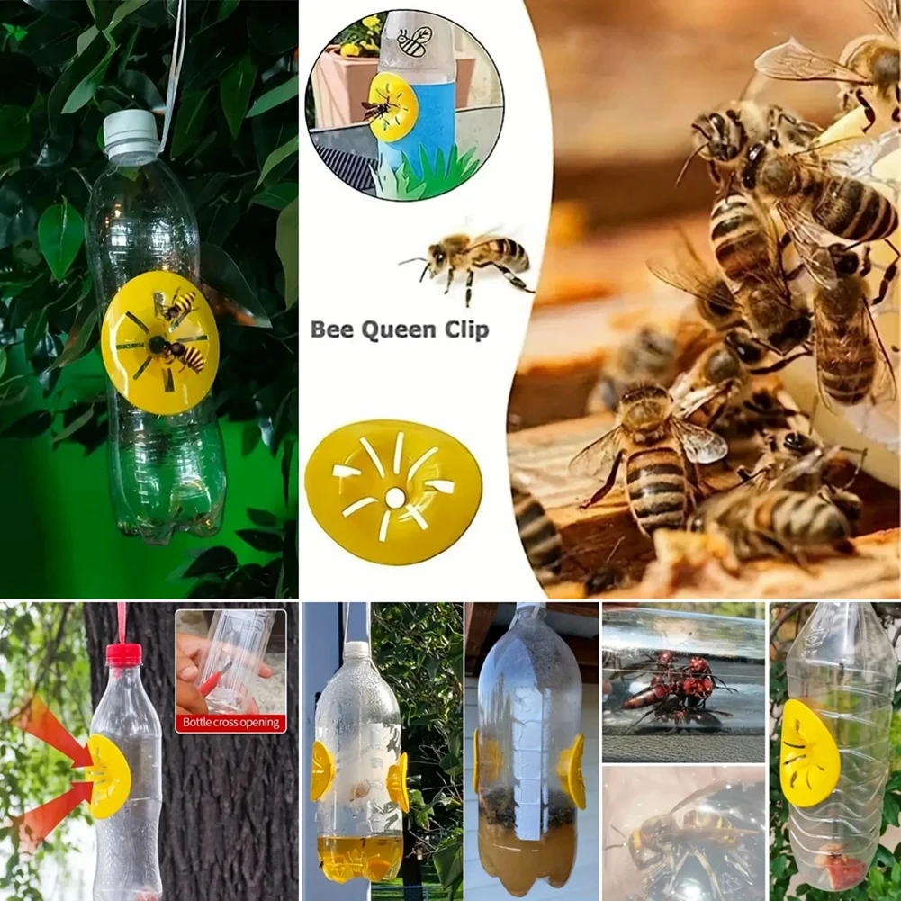 5-100 قطعة فخ دبور تربية النحل قابلة لإعادة الاستخدام صائد النحل زهرة على شكل حشرات طائرة قمع الآفات حديقة المنزل فخ النحل الماسك