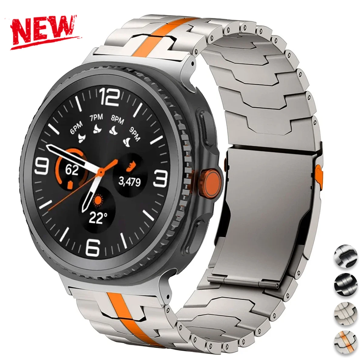 

Роскошный титановый ремешок для Samsung Galaxy Watch 8, 40 мм, 44 мм, Ultra2, деловой браслет для часов GALAXY, 8 классических ремешков, аксессуары