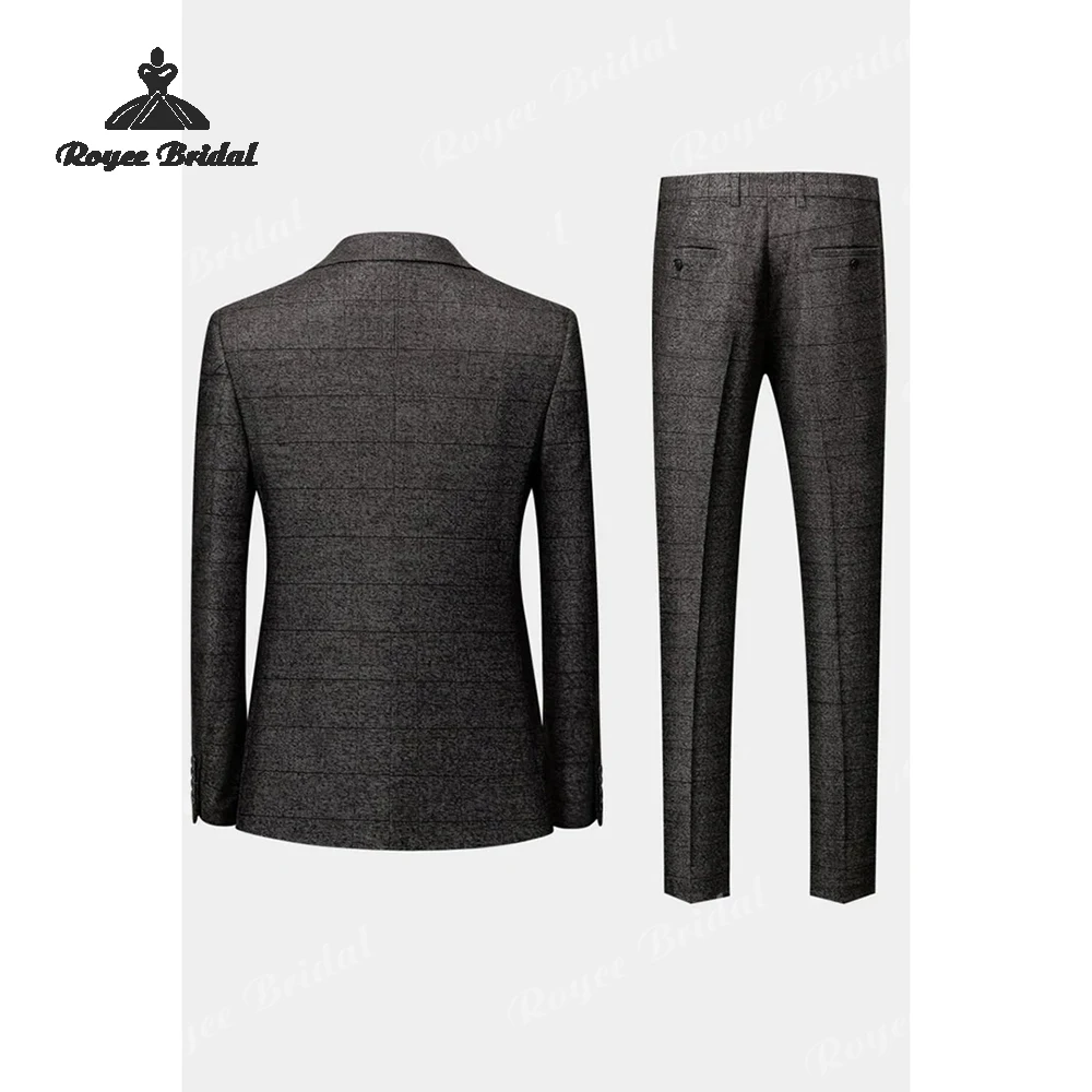 Three Piece Single Breasted Stripes Men's Wedding Suit 2026 Notched Lapel Evening Prom Suit costume homme mariage