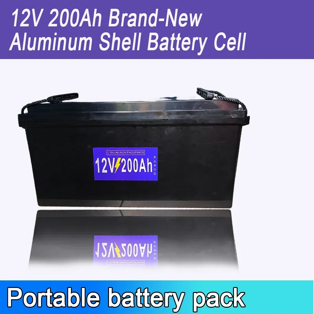 

12V LiFePO4 Battery 100AH 200AH Built-in BMS Lithium Iron Phosphate Cell for Golf Cart Outdoor Camping Solar Storage