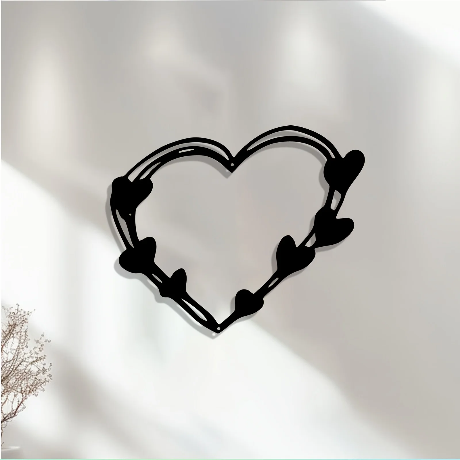 Modern Interlocking Hearts Iron Wall Art Romantic Metal Decor Valentine Wedding Anniversary Bedroom Garden Fence Gift
