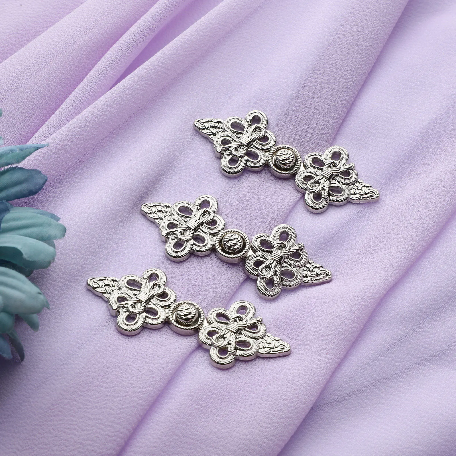 5 Pair Metal Swirl Clips Vintage Frog-Button Fasteners Hook and Eyes Clasps Cardigan Qipao Hanfu Clothes Accessories