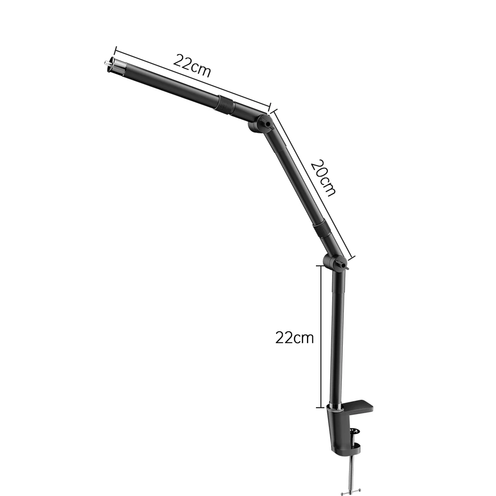 SH Flexible Three-section Metal Desktop Bracket 2kg Load Capacity With Ball Head Long Arm Camera Aluminum Stand