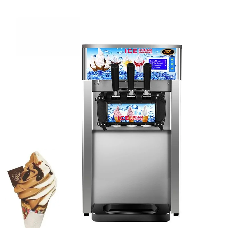 Milk Tea Shop Bar  Ice Cream Equipment Soft Ice Cream Machine Ice Cream Maker 1200W Three Flavor Ice Cream Machine