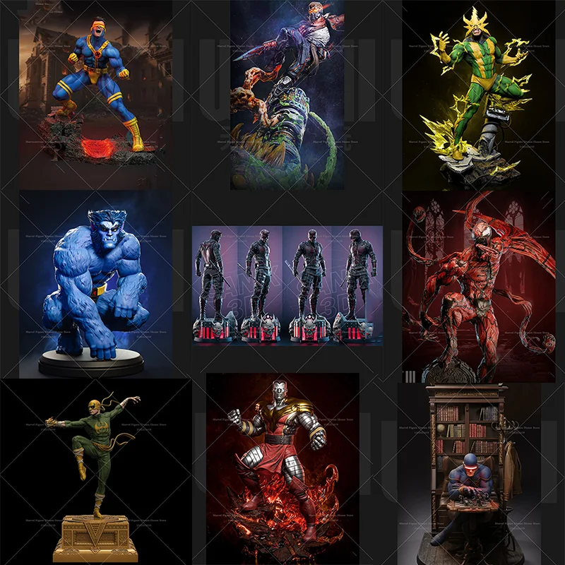 

1/24 1/18 Scale Beast Hank Kunlun Fist Daniel Steel Shield Piotr DIY Self-assembled GK 3D Resin Un-panited Doll White Model