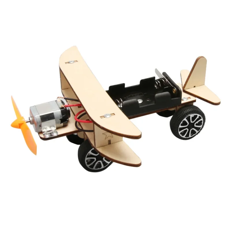 DIY Electric Aircraft Model Toys Wooden Plane Assembled Biplane for    Science Experimental Toys for Children Teaching Aids