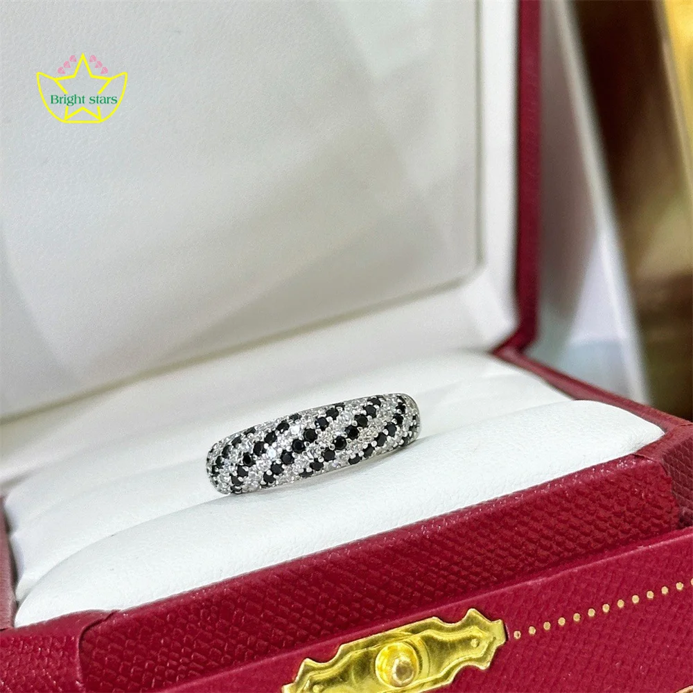 Bright Stars S925 Sterling Silver personality Super cool dark style zebra print ring luxury fine jewelry