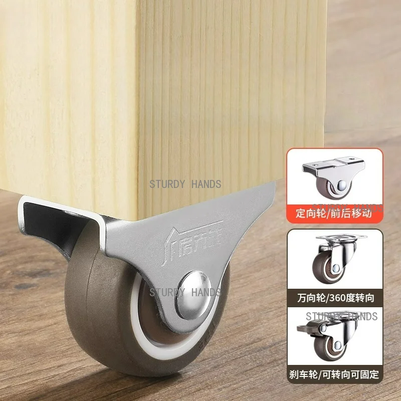 1pcs Stainless steel rubber silent tatami drawer pulley under bed storage box bedside shoe cabinet universal roller
