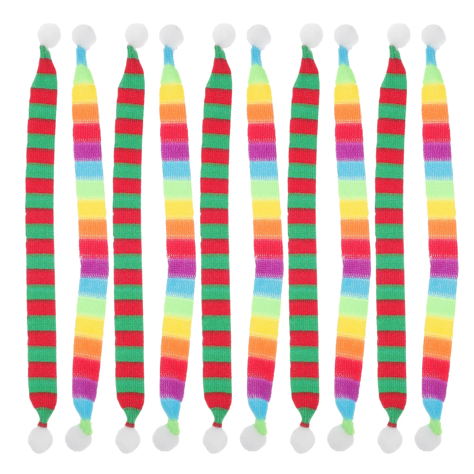 

40Pcs Mini Christmas Knitted Scarf Crafts Snowman Ornaments DIY Decorations Tiny Scarves for Xmas Scarf for Snowman