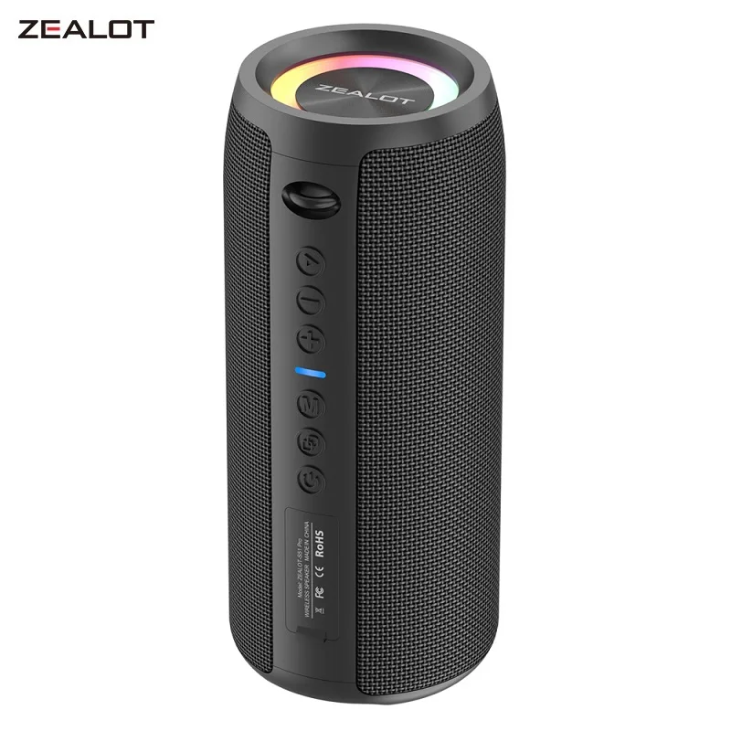 ZEALOT  S51Pro High-power Bluetooth Speaker 40W 3D Stereo Bass Bluetooth Speaker Portable IPX5 Waterproof Suitable TWS Boom Box