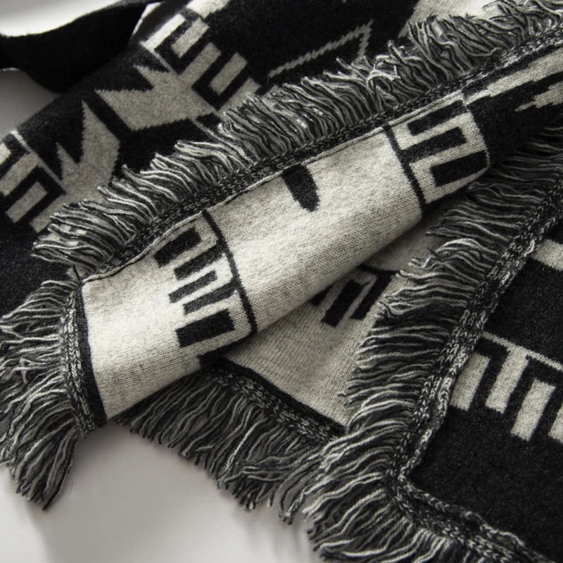 Autumn winter Merino cashmere women's cardigan buttonless long sleeved belt knitted pattern sweater soft high-quality loose top