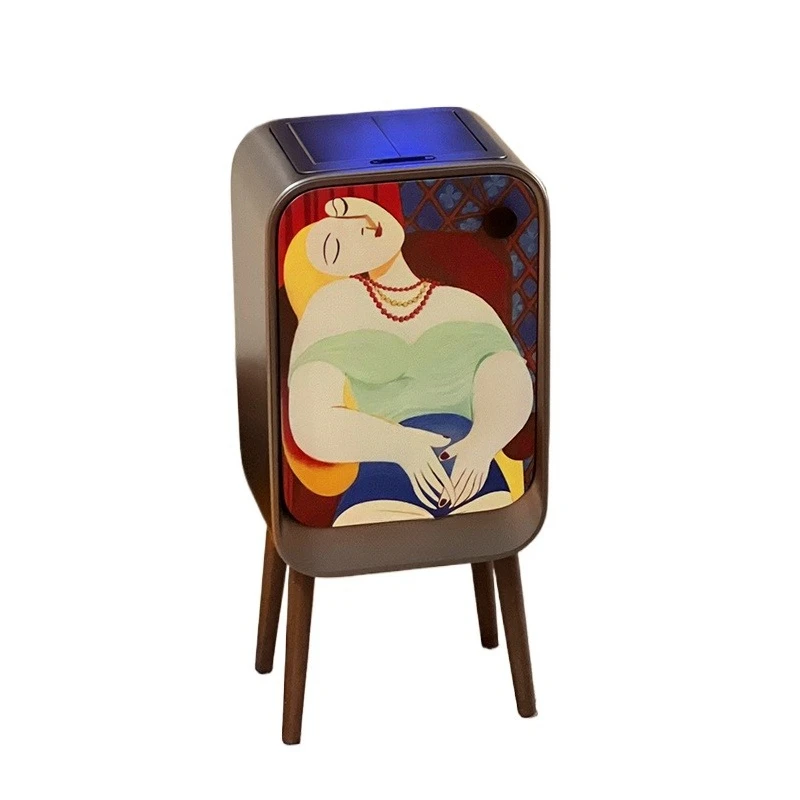 

Intelligent sensor trash can, household living room kitchen high foot, high value creativity