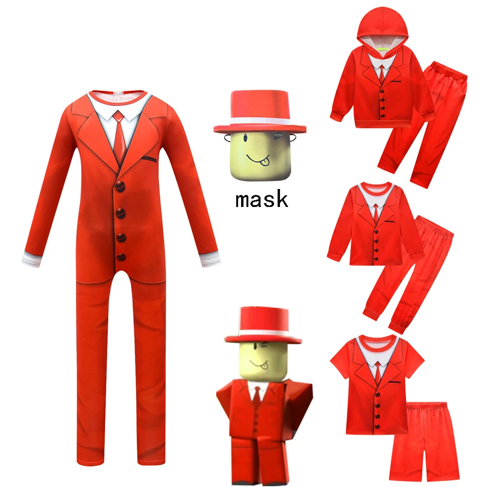 Детский карманный дьявол VR Game ROB Косплей Красный костюм Мужской костюм Детская забавная одежда с героями мультфильмов Толстовки Футболка Брюки Праздничная одежда Подарок