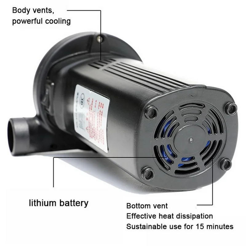 Electric Air Pump Inflator 12V Air Compressor 220V Battery Rechargeable Portable For PVC Boat Mattress Inflatable Pool Raft Bed