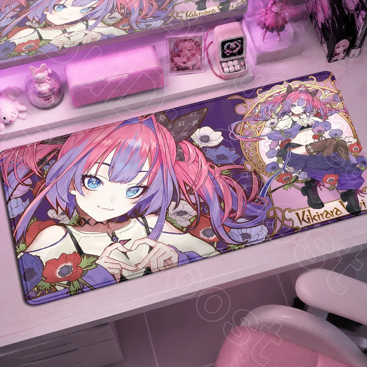 XXL Speed Office Cabinet Desktop Mats Laptop Anime Girl E-sport Gamer Mouse Pad Large HD Printing Hololive Kikirara Vivi Mauspad view 3