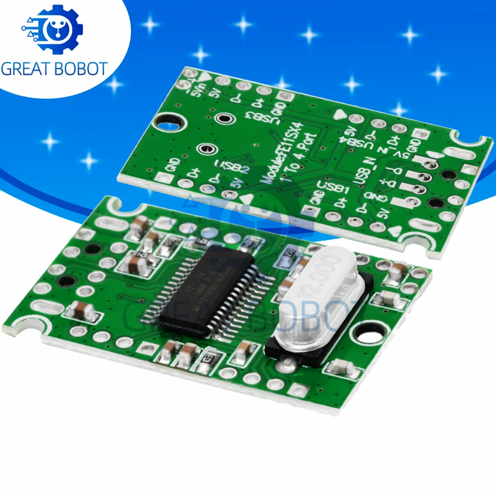 1~5PCS Industrial-Grade USB 2.0 Expansion Hub Module: 1-to-4 Port Interface Adapter Development Board with Driver Support