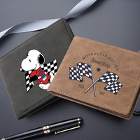 Snoopies Car Race New PU Leather Men's Wallet with Coin Bag Zipper Small Money Purses Dollar Business Casual Design Money Wallet