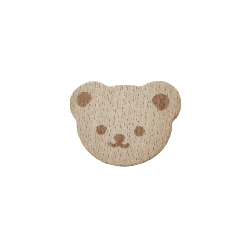 Nordic Cute Bear Wood Kitchen Cabinet Handles Wooden Wardrobe Knobs Drawer Pulls Cupboard Handles Furniture Accessories Hardware