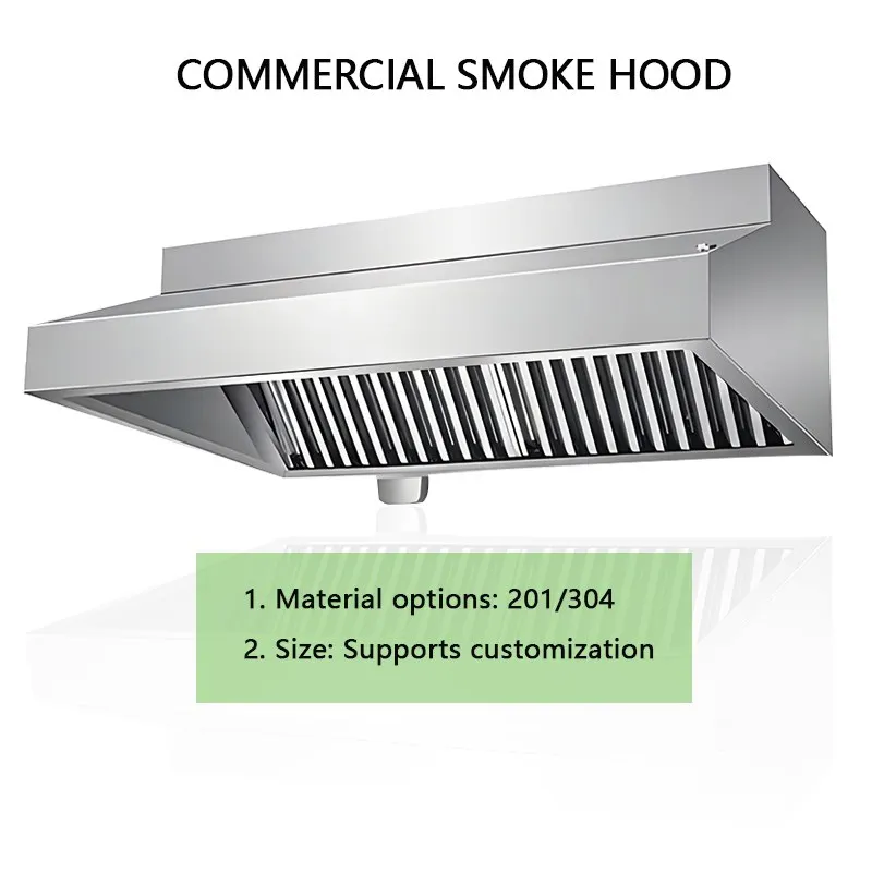 Commercial Kitchen Extractor Cooking Fresh Air Exhaust Fan Stainless Steel Range Hoods