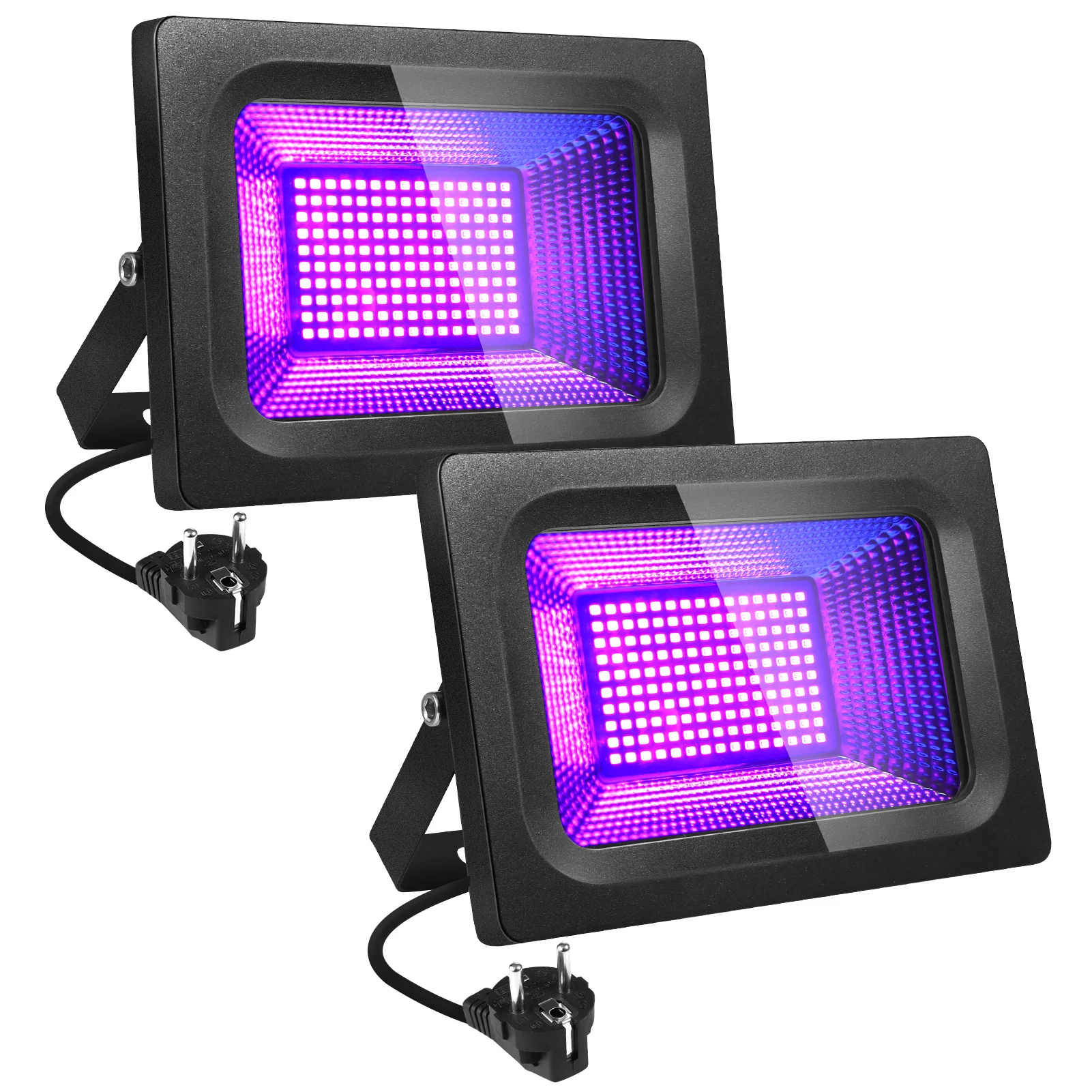 LUNSY IP66 Waterproof Stage Light 2 Pack 30W UV LED Lights for Party Stage Lighting Aquarium Body Paint Fluorescent Neon Glow