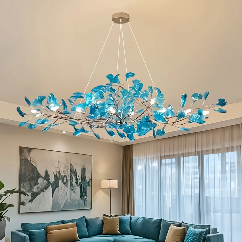 

Modern Living Room Chandelier Dining Table Ceiling Chandelier Hanging Lights for Kitchen Island Acrylic Leaves Hanging Lamp