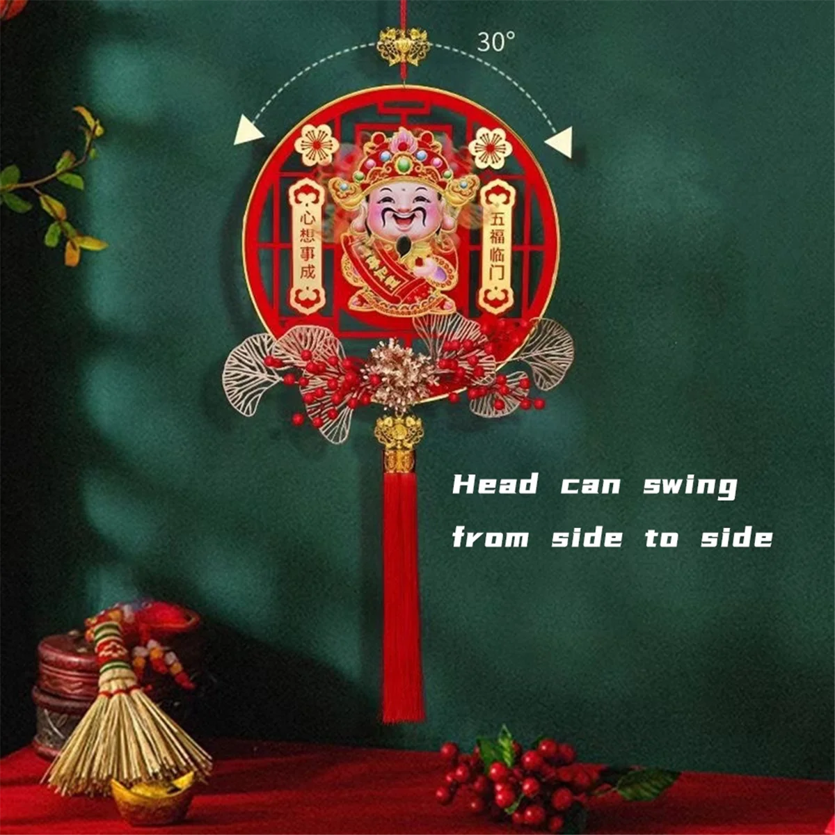 New Year Hanging Decoration Chinese New Year Decoration Red 2024 New Year Decorative for Party Home Wall Room Entrance