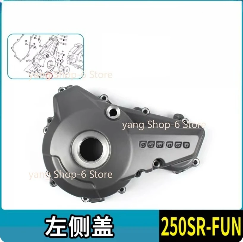 

For CFMOTO 250SR-FUN Engine Left Side Cover CF250 SR250 250SR Engine guard Magneto Side Cover Motorcycle Original Parts