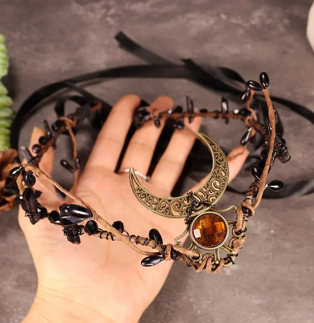 Forest Sliver Fairy Headpiece Woodland Twig Crystal Headband Elf Cuffs Crown Headband Accessories