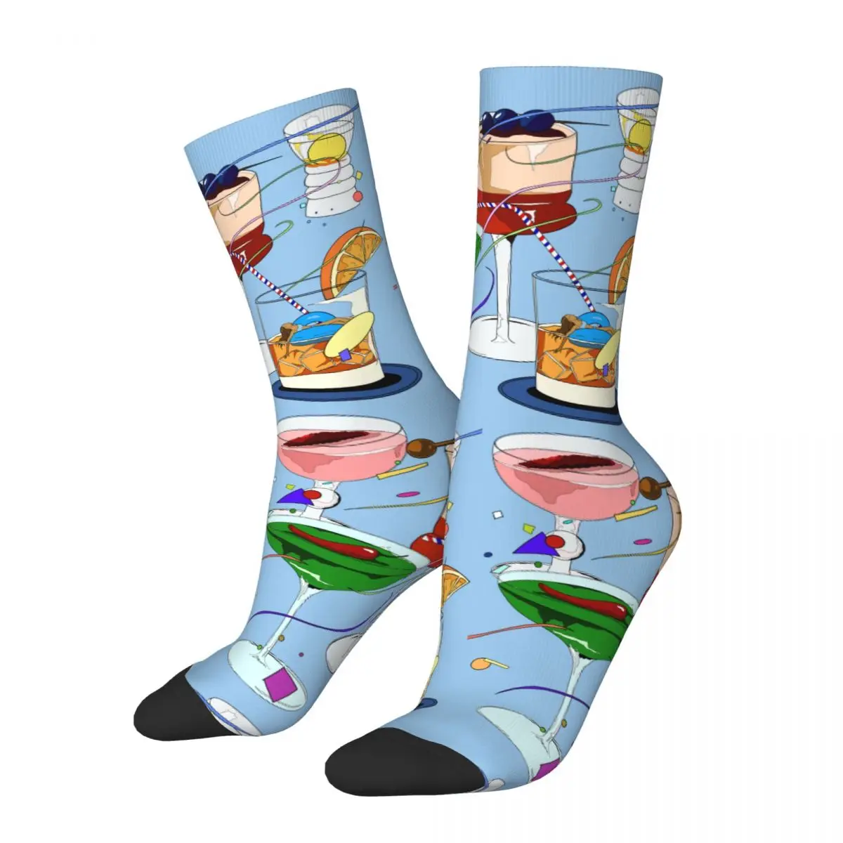 Harajuku Men Women Socks Cocktail Accessories Comfortable Sport Stockings Spring Autumn Winter