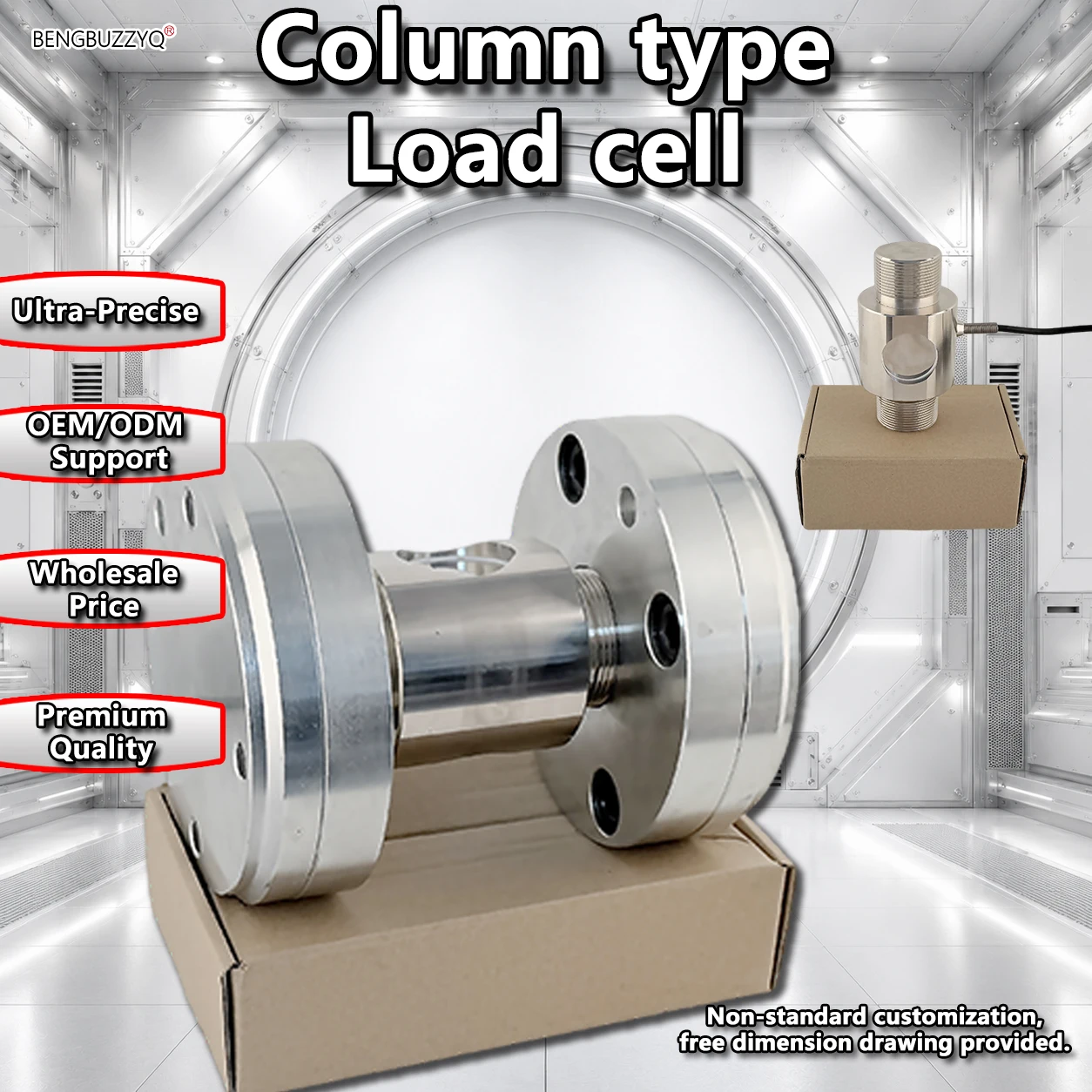Column Load Cell 3T 15T 30T 50T Alloy Steel Tension Compression Force Sensor High Accuracy IP66