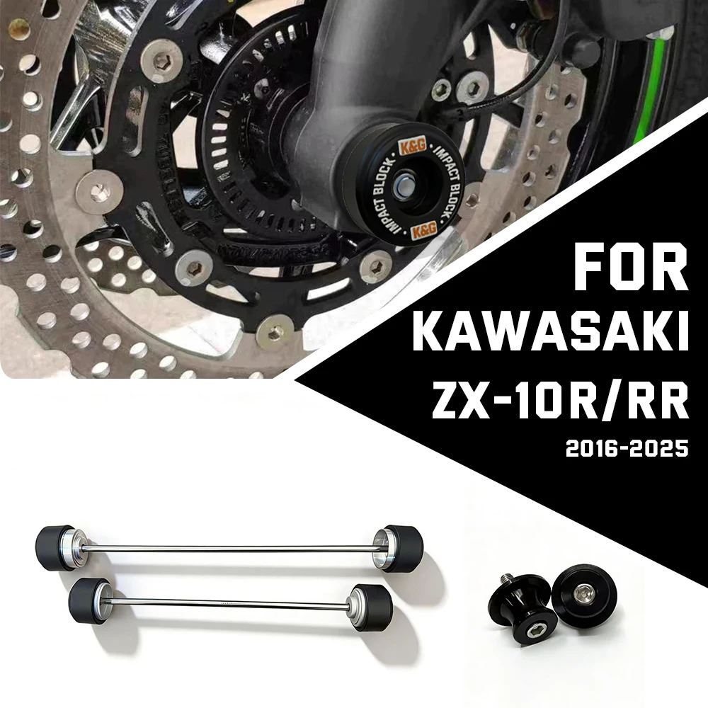

For Kawasaki ZX-10R/ZX10R/ZH2 Front & Rear Axle Sliders, Motorcycle Wheel Crash Protectors 10R Fork Crash Slider Moto