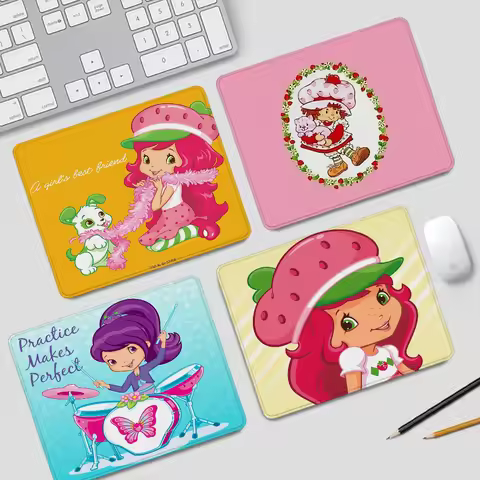 Kawaii Mouse Pad for Computer Mouse S-Strawberry Shortcakes Computer Desk Mat Mousepad Gamer Gaming Mats Office Rug Accessories