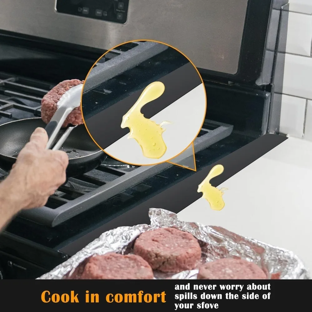 غطاء فجوة موقد السيليكون مقاس 21 بوصة، سهل التنظيف لحشو الفجوة بين طاولة المطبخ والأجهزة والموقد #3