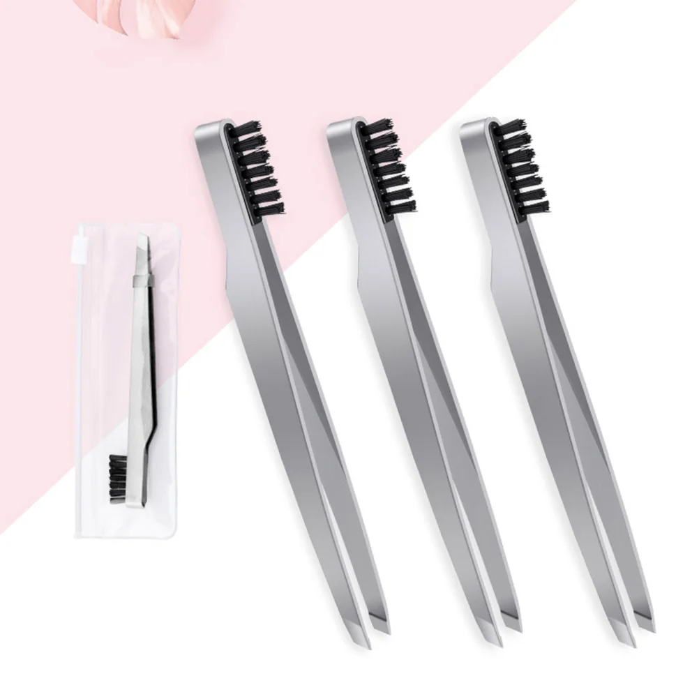 

3Pcs Stainless Steel Eyebrow Tweezers Small Size Lightweight Must Have Bag Tool for Professional Use Silver