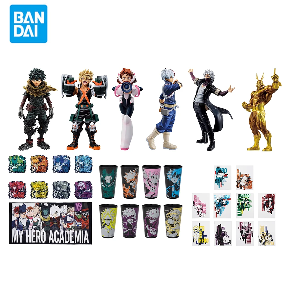 Original Genuine Bandai My Hero Academia Midoriya Izuku Bakugou Katsuki Uraraka Ochako Todoroki Shouto All Might Figure Toys