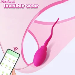 Consolador vibrador inalámbrico con Bluetooth para mujer, estimulador de clítoris y punto G, masajeador Vaginal, huevo de amor, Juguetes sexuales vibratorios para adultos