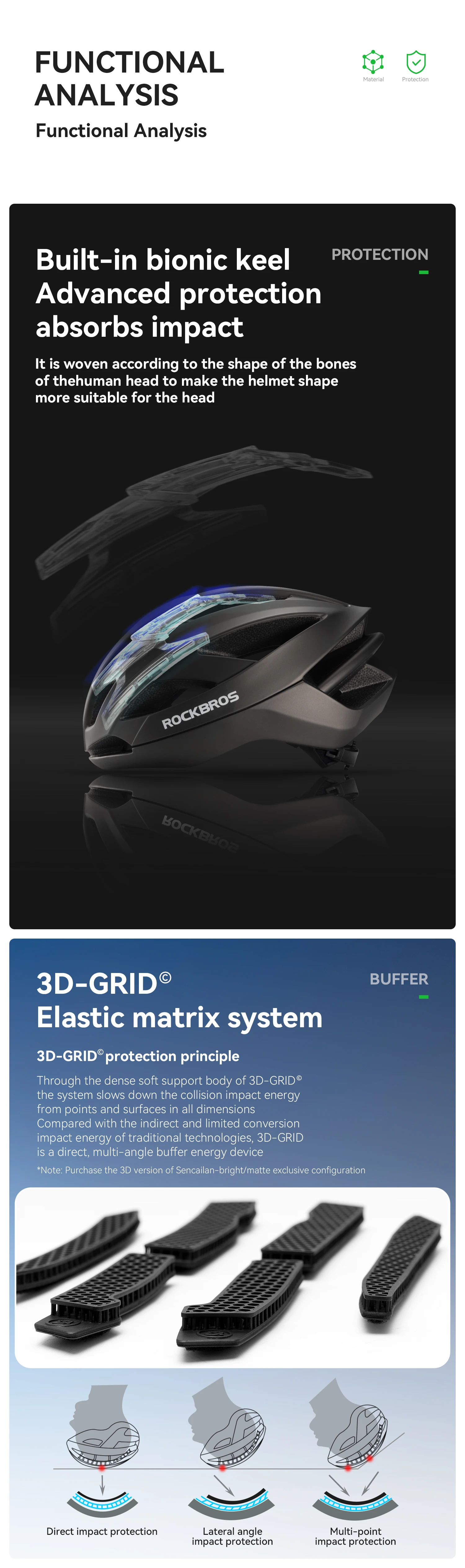 ROCKBROS Fahrradhelm Leicht Atmungsaktiv Antibakteriell Integralgeformter Helm Verstellbarer Magnetverschluss Sicherheits helm – Detail 4