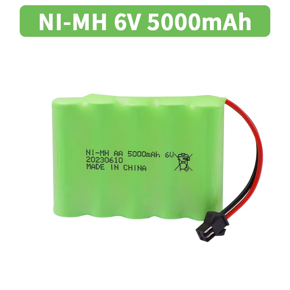 Upgrade 6V 5000mah NiMH Battery For Rc Toy Cars Tank Truck Robots Guns Boats Parts AA Ni-MH 6v Rechargeable Battery Pack 3500mAh