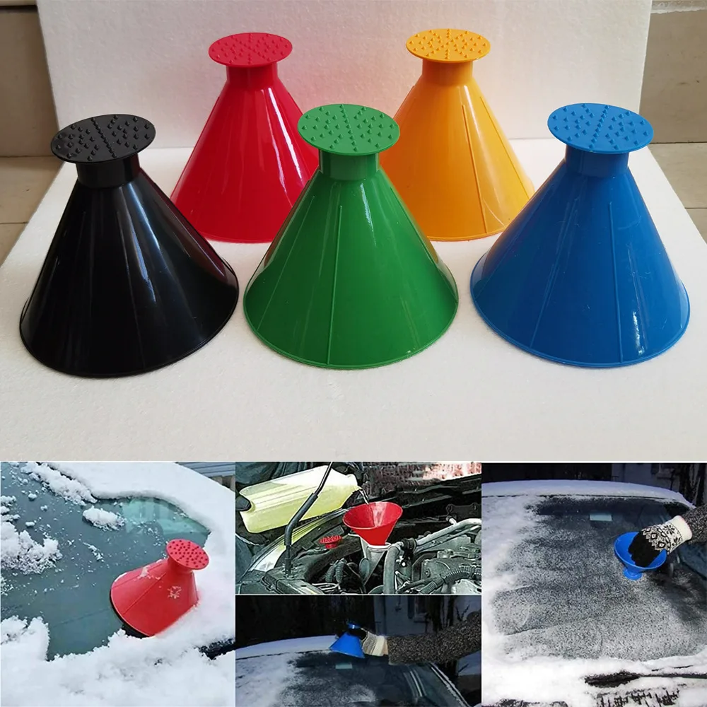 Auto Ice Scrape Funnel Car Window Glass Cleaning Tool Windshield Snow Remove Shovel Cleaning Brush home Windows Glass Clean Tool