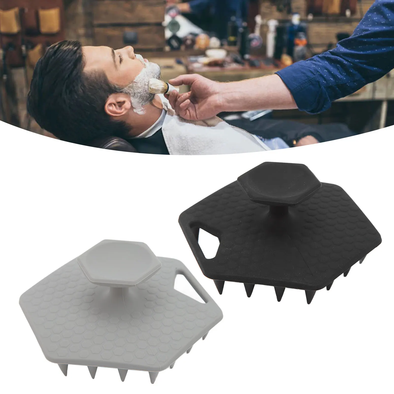 Facial Exfoliating Brush Deep Cleansing Soft Silicone Face Beard Brush with Suction Cup Silicone Beard Exfoliator Brush