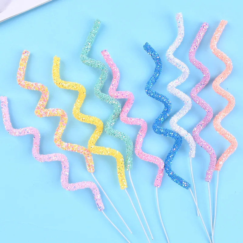 4pcs Colorful Long Pencil Cake Toppers Rainbow Kids Adult Birthday Dessert Cake Dessert Wedding Birth Cakes Topper Party Decor