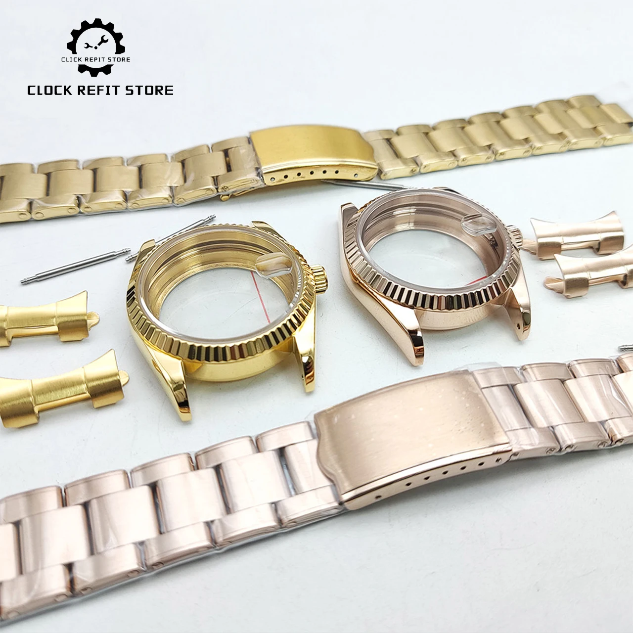 

36mm Stainless Steel Watch Case Kit Sapphire Crystal Transparent Back Fits NH35A NH36A 4R Movement