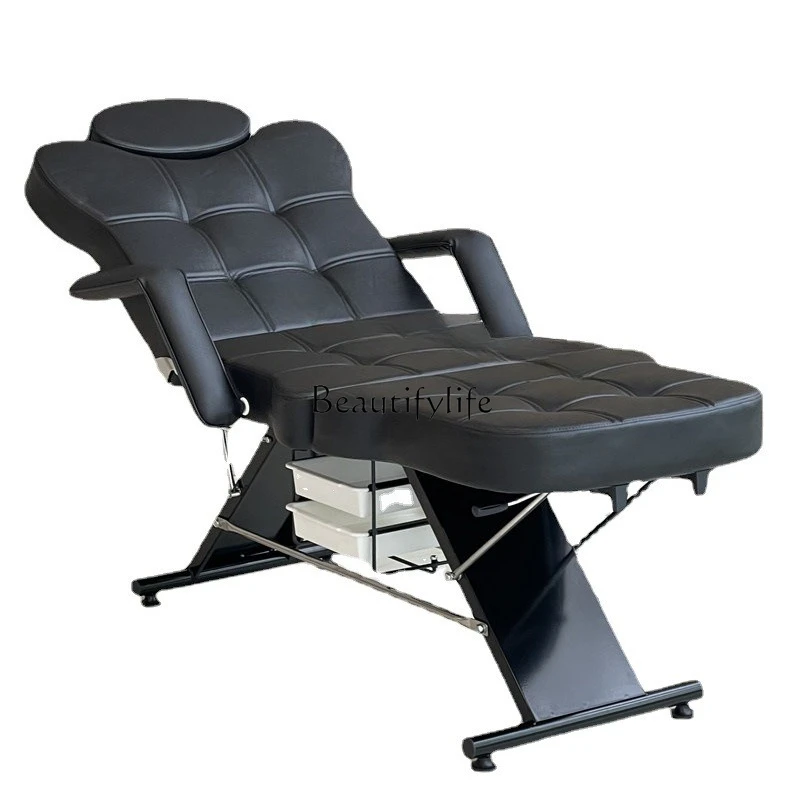 02*Tattoo embroidery eyelash tattoo beauty treatment bed single recliner manual adjustment