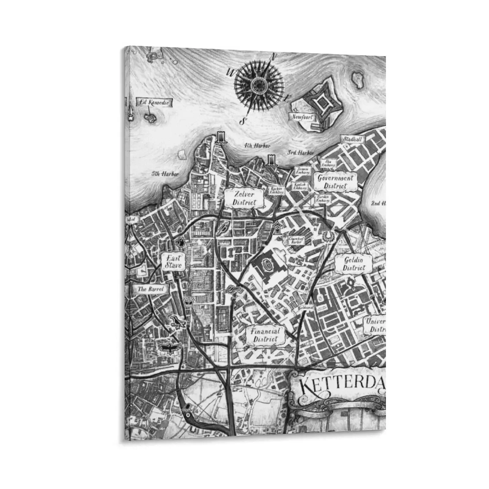 

Ketterdam Map Canvas Painting decorative wall canvases Paintings Decoration for bedroom art mural