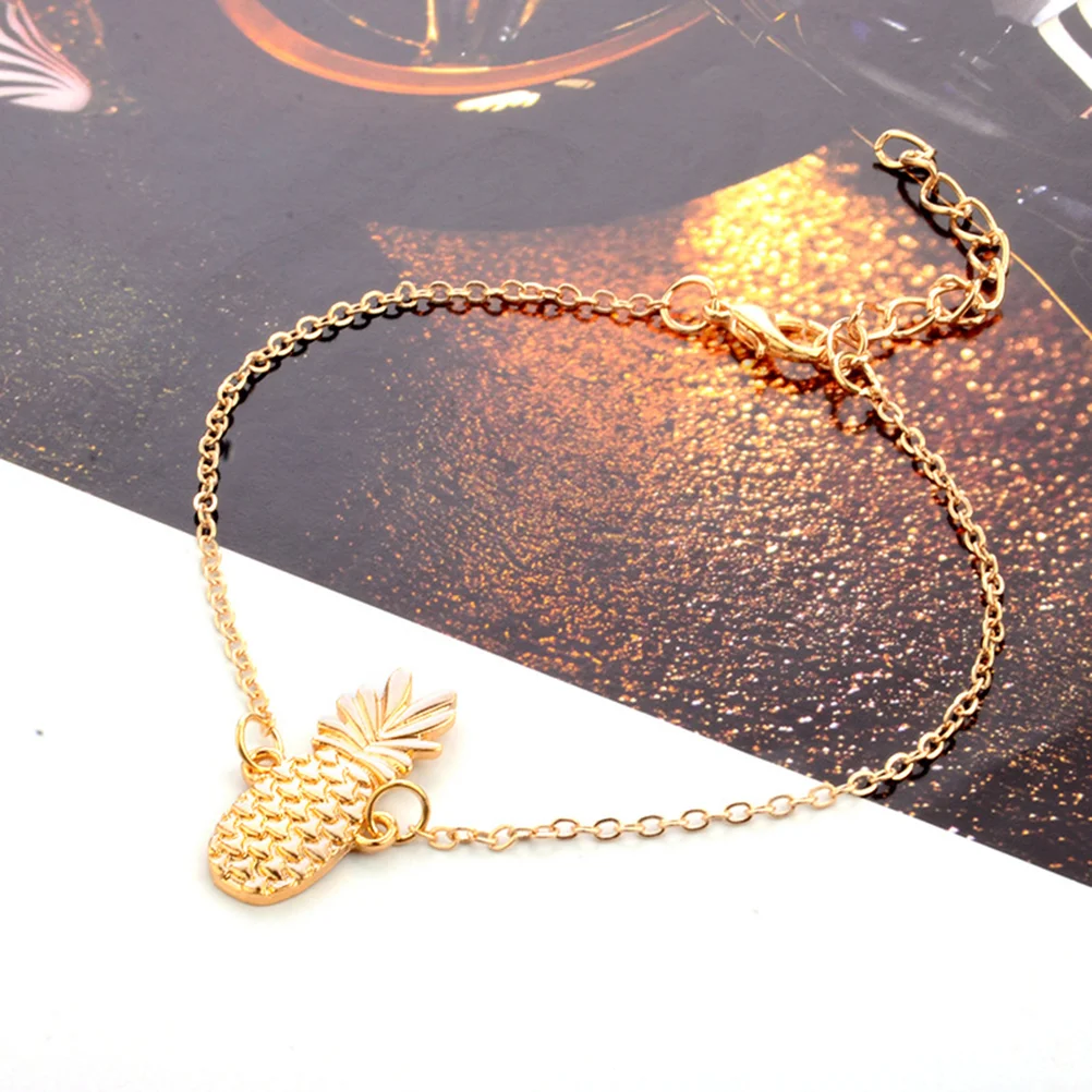 Bohemia Ankle Bracelet Hollow 3D Pineapple Shaped Gold Chain Anklet Foot Chain Bracelets Foot Jewelry