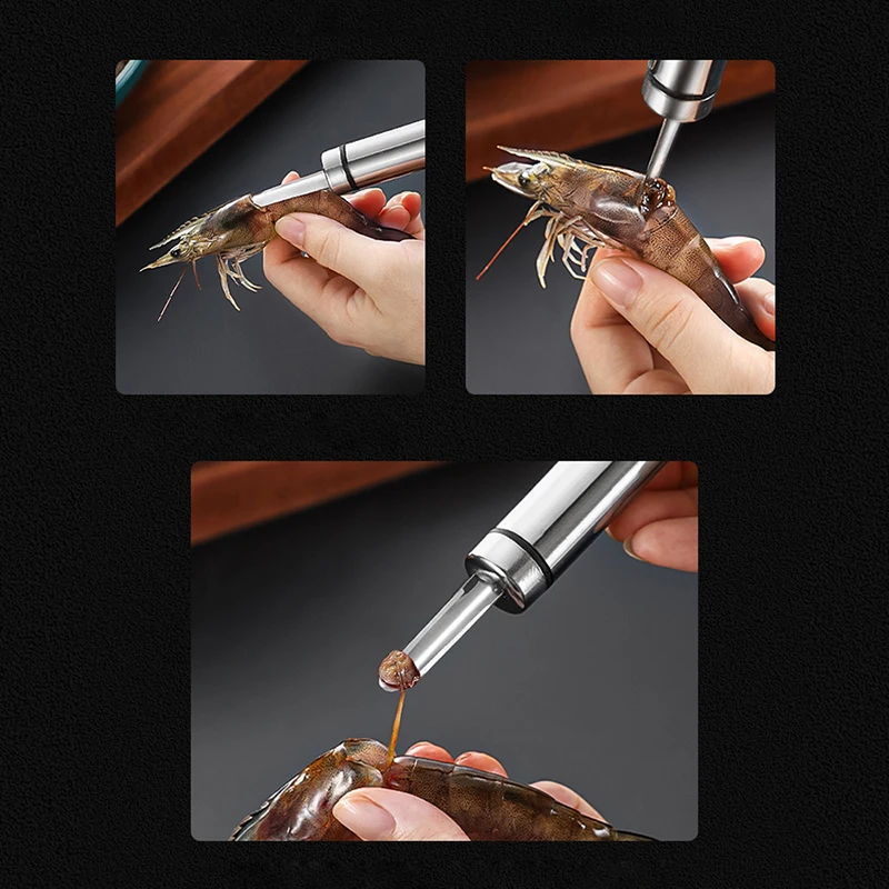 قاطع خطوط الجمبري من الفولاذ المقاوم للصدأ أداة تقشير الجمبري والأسماك أدوات خفيفة الوزن لتقشير السرطان والجمبري أدوات مطبخ - 4