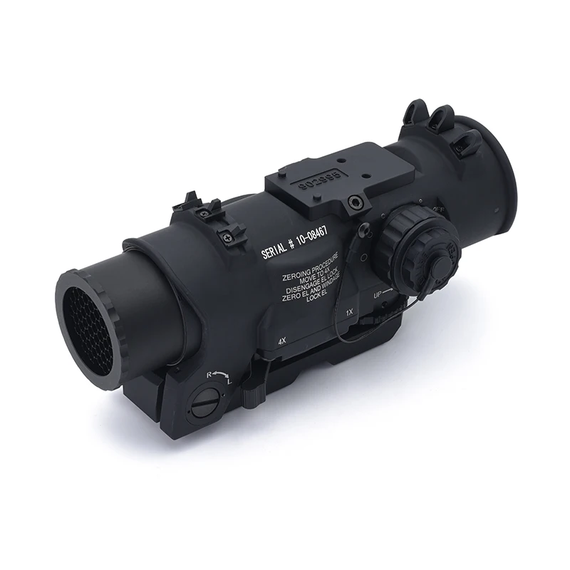 جديد 2024 DR 1-4x نطاق إضاءة أحمر ثابت مزدوج المجال مع علامات كاملة للصيد Airsoft BK/FDE