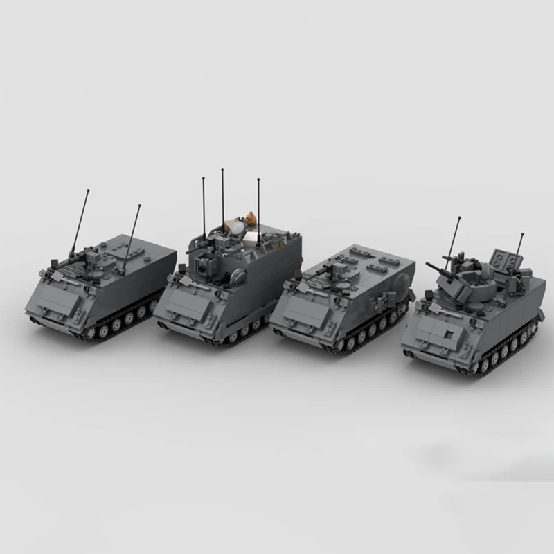รถถังทหารรุ่น MOC อาคารอิฐ M113 Command รถ Modular เทคโนโลยีของขวัญวันหยุดประกอบของเล่นเด็กชุด