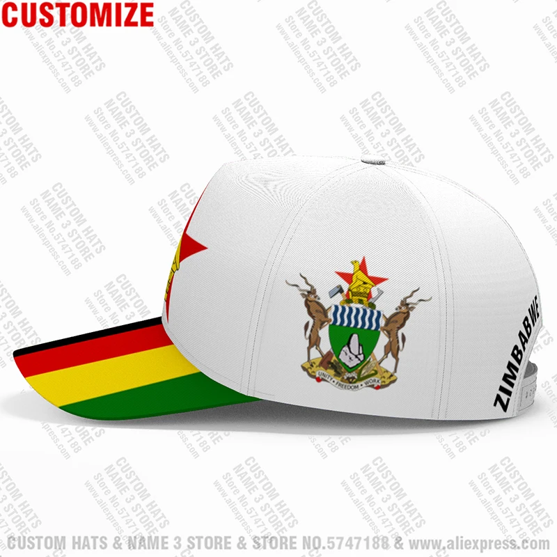 Zimbabwe Baseball Caps Free 3d Custom Made Name Team Logo Zw Hats Zwe Country Travel Yezimbabwe Nation Zimbabwean Flags Headgear