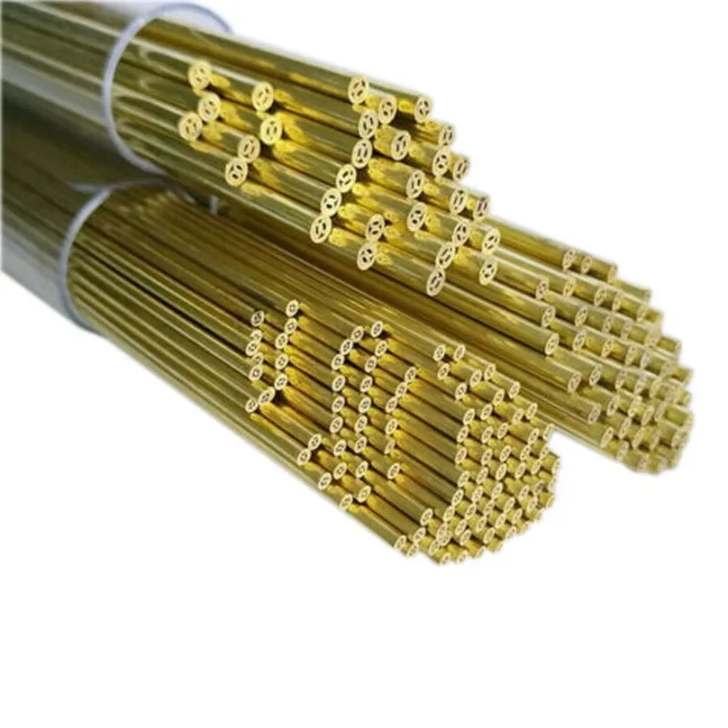 Ø1.60-Ø3.00X400mm EDM Wire Cut Drilling Electrodes Multi-hole Brass Tube